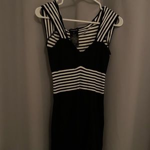 Bodycon Black and White Dress